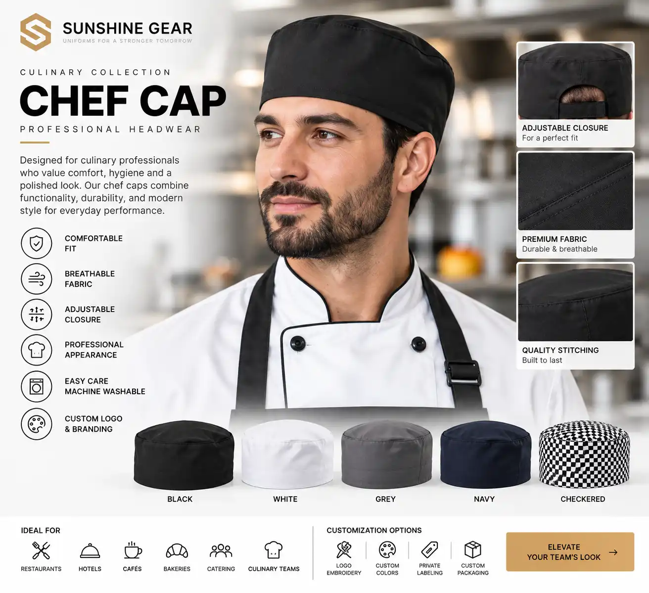 Professional Headwear for Chefs & Culinary Teams - Image 2
