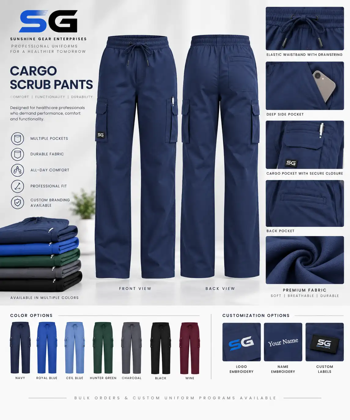 Cargo Scrub Pants - Image 3