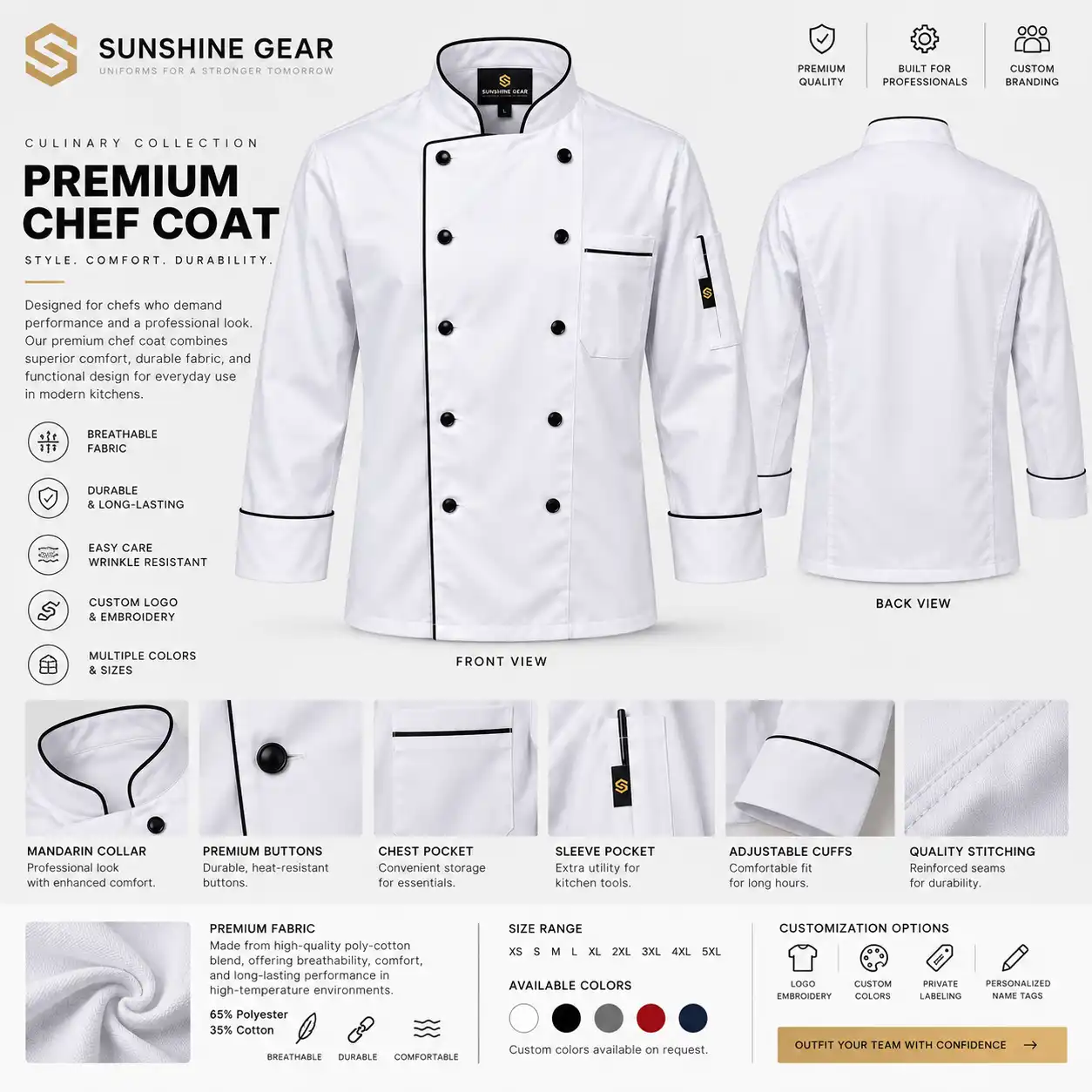 Premium Chef Coat - Image 4