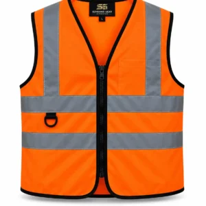 Fluorescent Orange High-Visibility Security Safety Vest