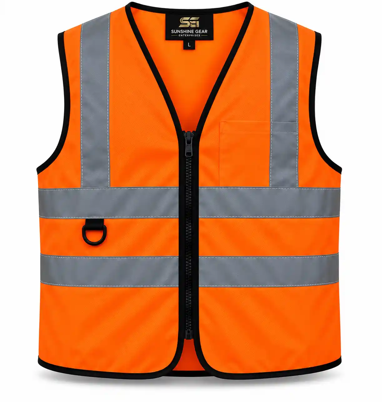 Fluorescent Orange High-Visibility Security Safety Vest