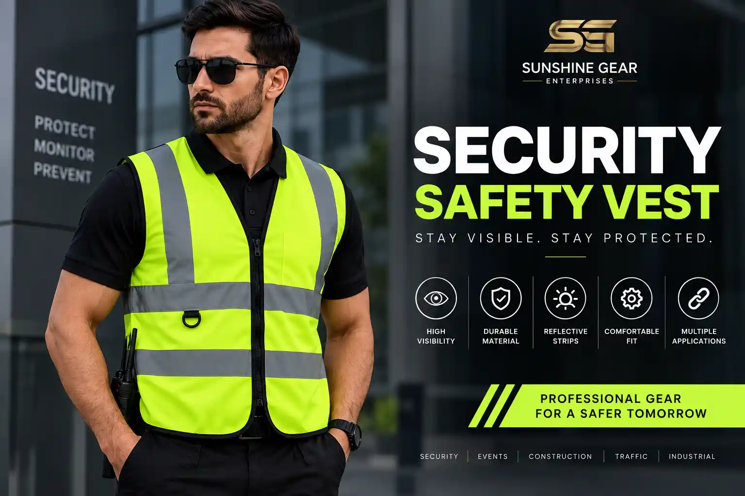 Fluorescent Orange High-Visibility Security Safety Vest - Image 6