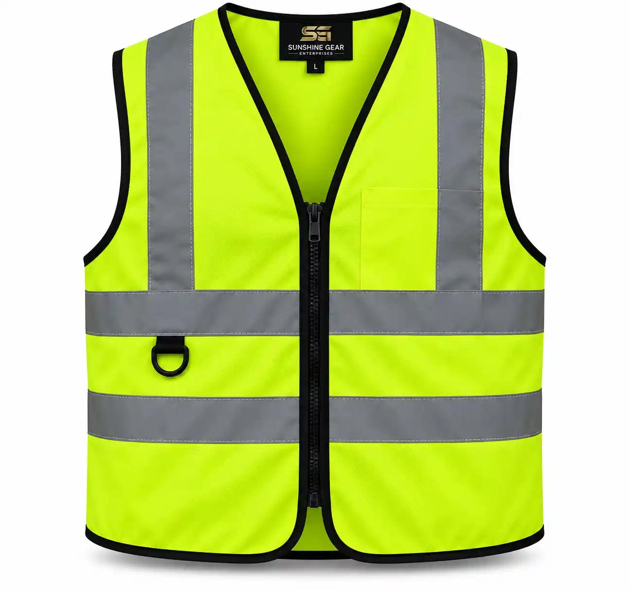 Fluorescent Orange High-Visibility Security Safety Vest - Image 4