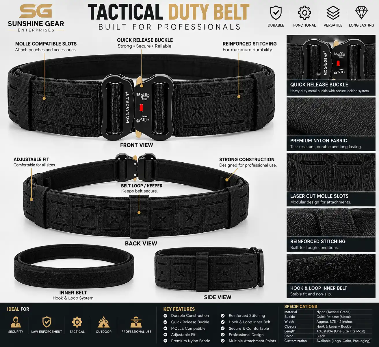 Tactical Duty Belt - Image 3